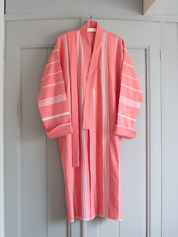 hammam bathrobe size M, coral red